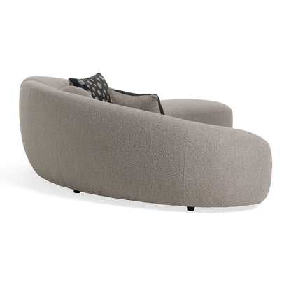 Canapé sectionnel incurvé en tissu gris et noir Divani Casa Allis Glam