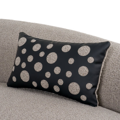 Canapé sectionnel incurvé en tissu gris et noir Divani Casa Allis Glam