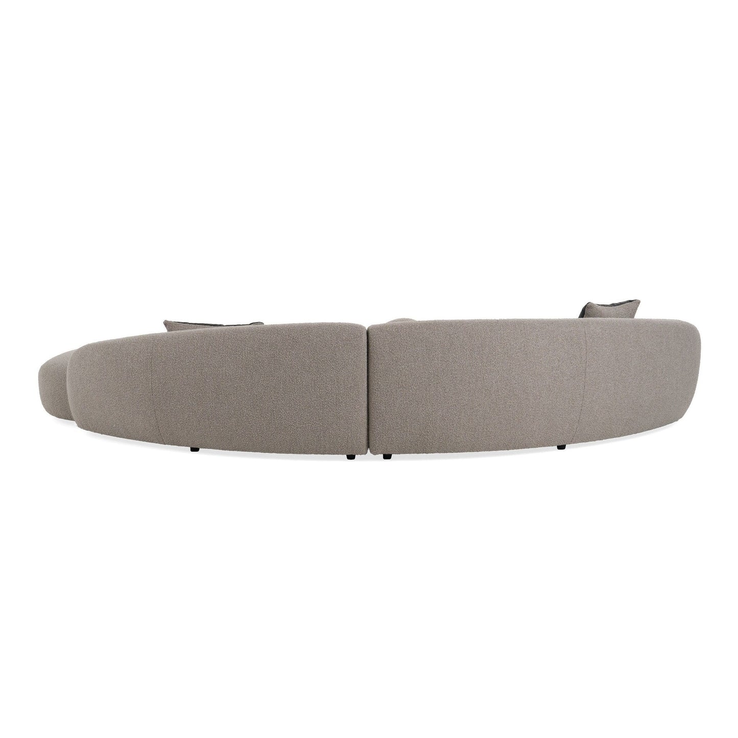 Canapé sectionnel incurvé en tissu gris et noir Divani Casa Allis Glam