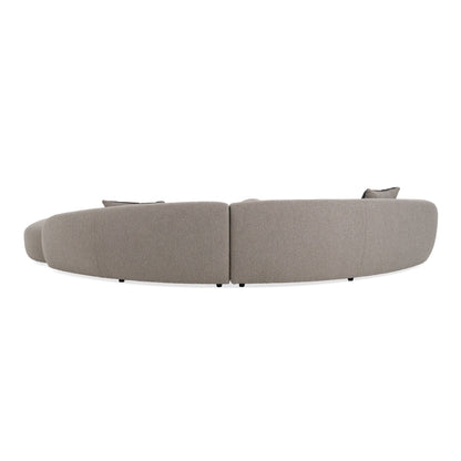 Canapé sectionnel incurvé en tissu gris et noir Divani Casa Allis Glam