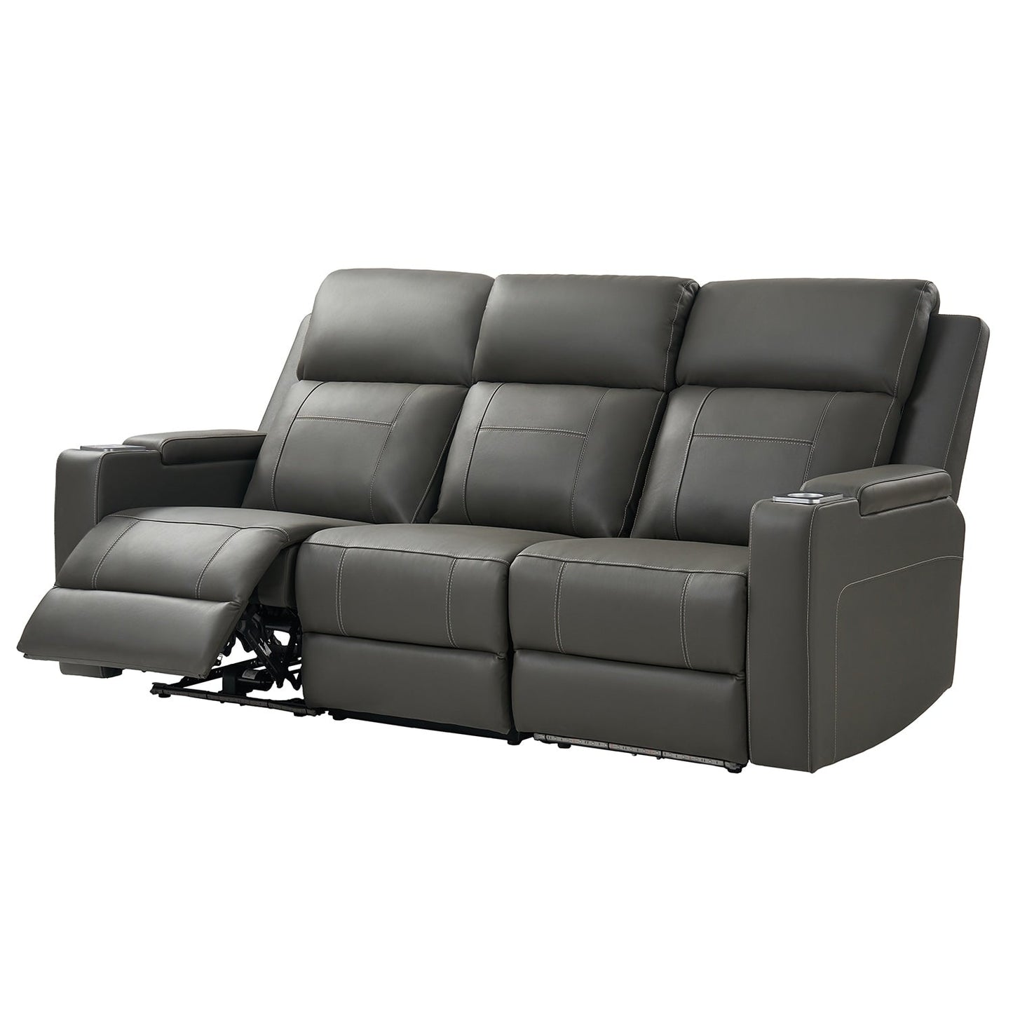 Canapé inclinable électrique Dolores 82,5 pouces de large en cuir véritable avec rangement et porte-gobelet par HULALA HOME