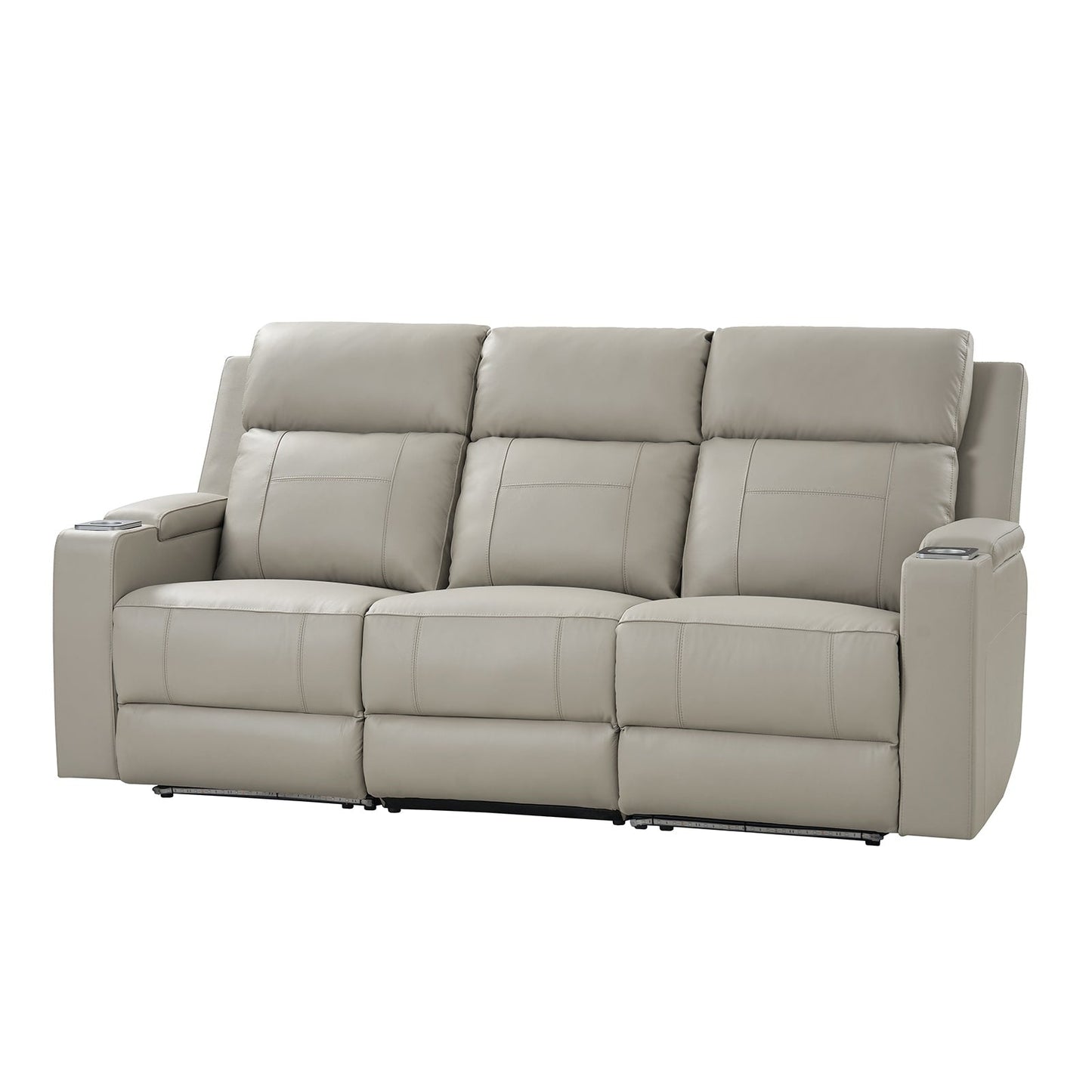 Canapé inclinable électrique Dolores 82,5 pouces de large en cuir véritable avec rangement et porte-gobelet par HULALA HOME