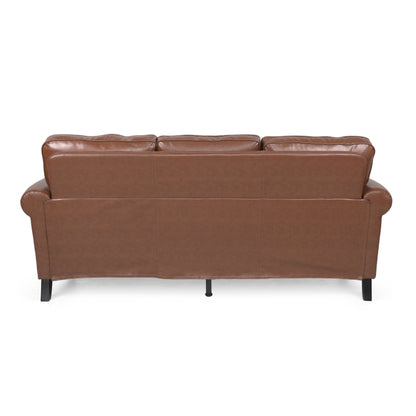 Canapé 3 places Dowd en similicuir avec bordure cloutée par Christopher Knight Home