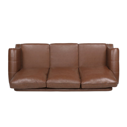 Canapé 3 places Dowd en similicuir avec bordure cloutée par Christopher Knight Home