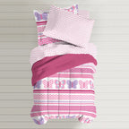 Parure de lit 7 pièces Dream Factory Butterfly Dots Pink avec draps