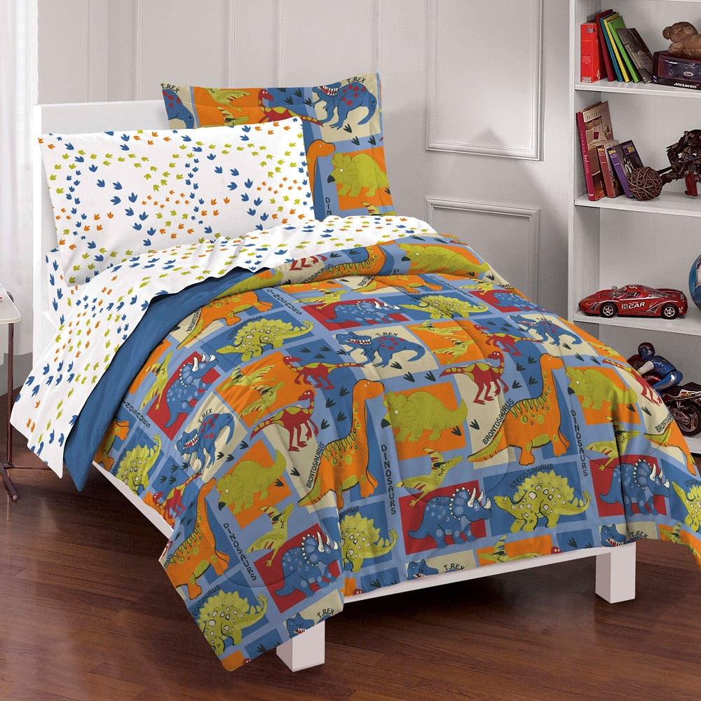 Parure de lit 7 pièces avec draps et blocs dinosaures Dream Factory
