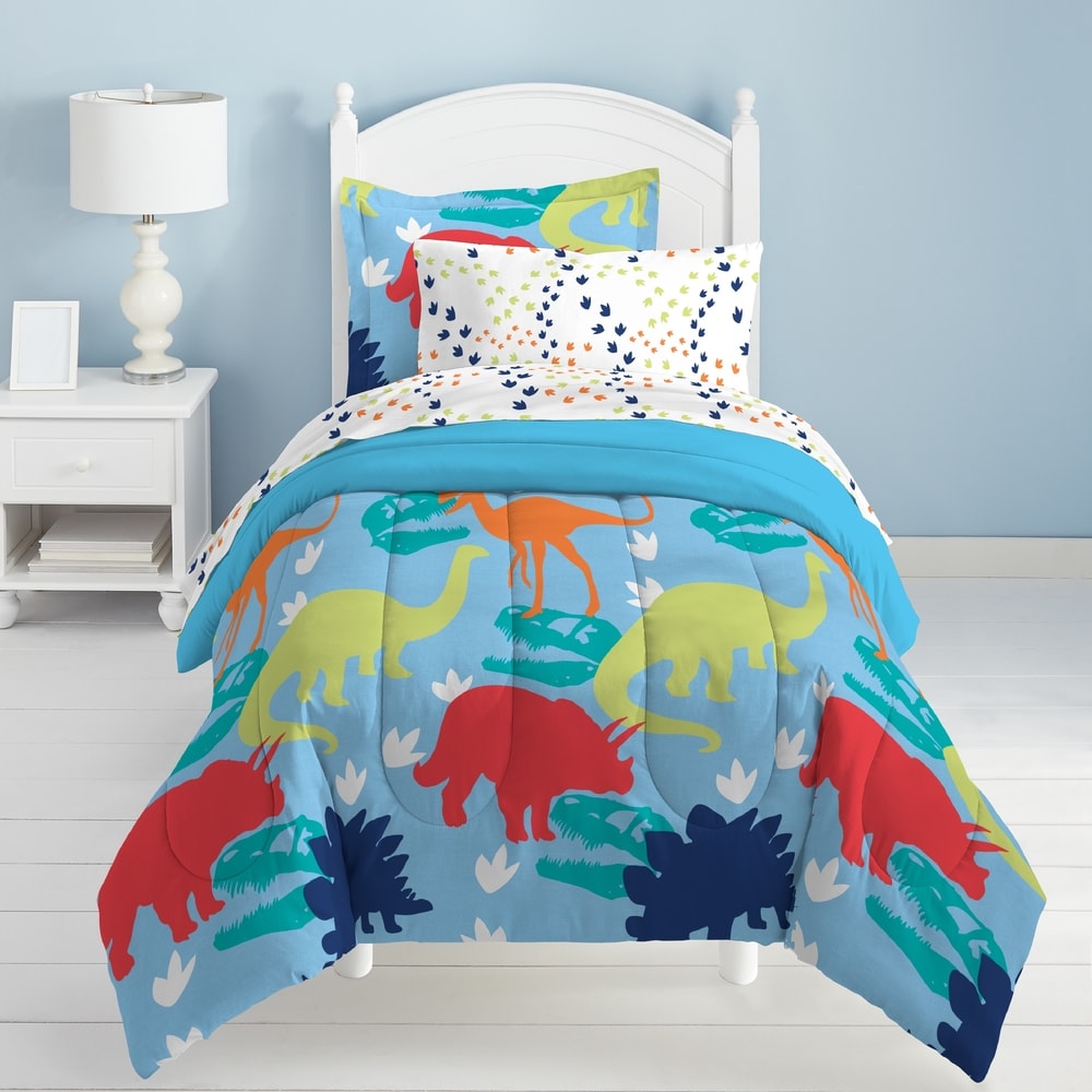Parure de lit 5 pièces Dream Factory Dinosaur Prints avec draps