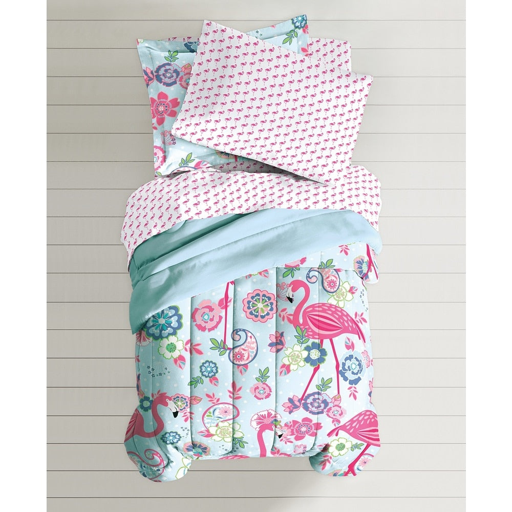 Dream Factory Flamingo Parure de lit 7 pièces avec draps