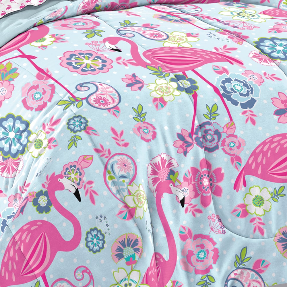 Dream Factory Flamingo Parure de lit 7 pièces avec draps