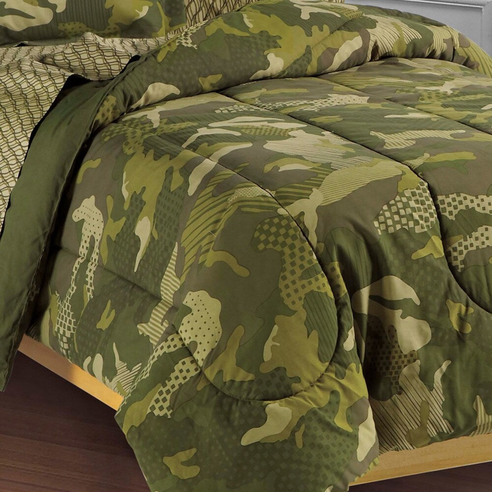 Parure de lit 5 pièces Dream Factory Geo Camo avec draps