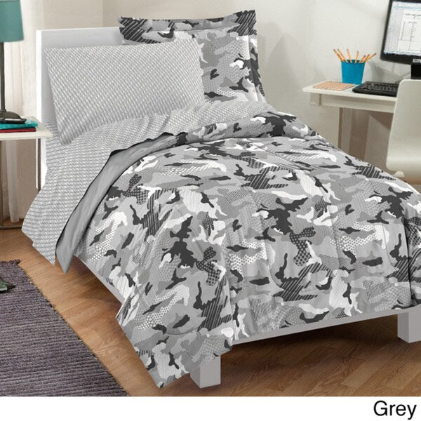 Parure de lit 5 pièces Dream Factory Geo Camo avec draps