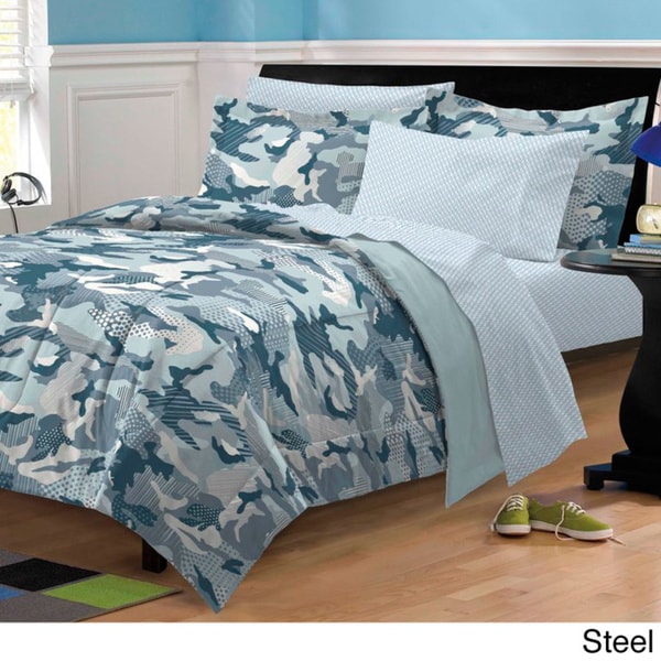 Parure de lit 5 pièces Dream Factory Geo Camo avec draps