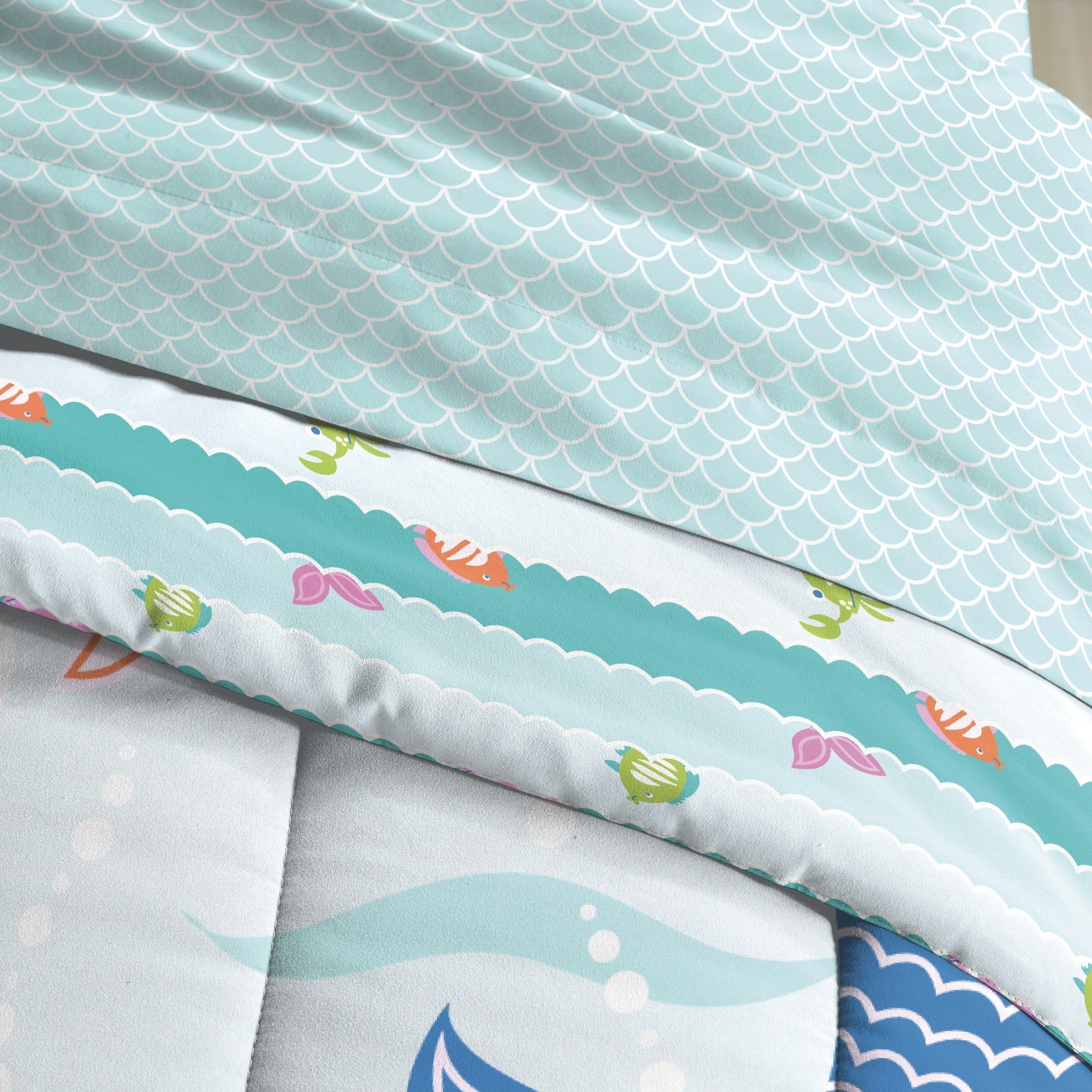 Dream Factory Mermaid Dreams Parure de lit 7 pièces avec draps