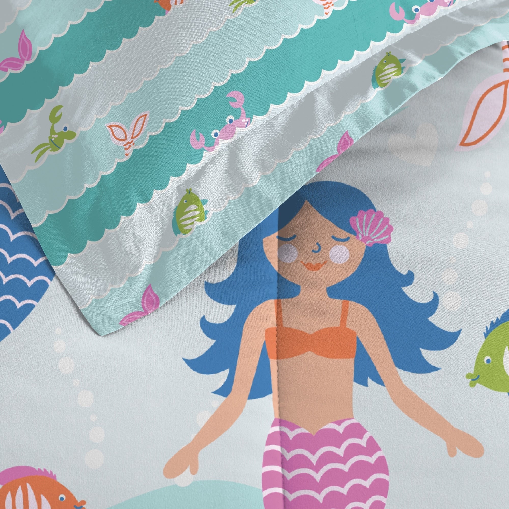 Dream Factory Mermaid Dreams Parure de lit 7 pièces avec draps