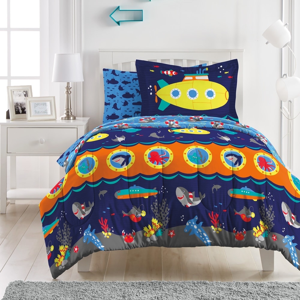Parure de lit en microfibre Dream Factory Submarine avec draps