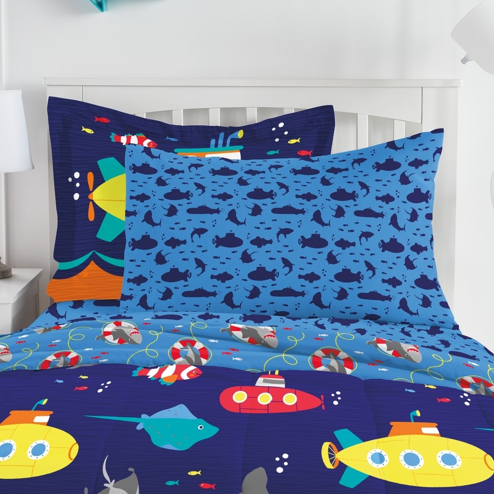 Parure de lit en microfibre Dream Factory Submarine avec draps