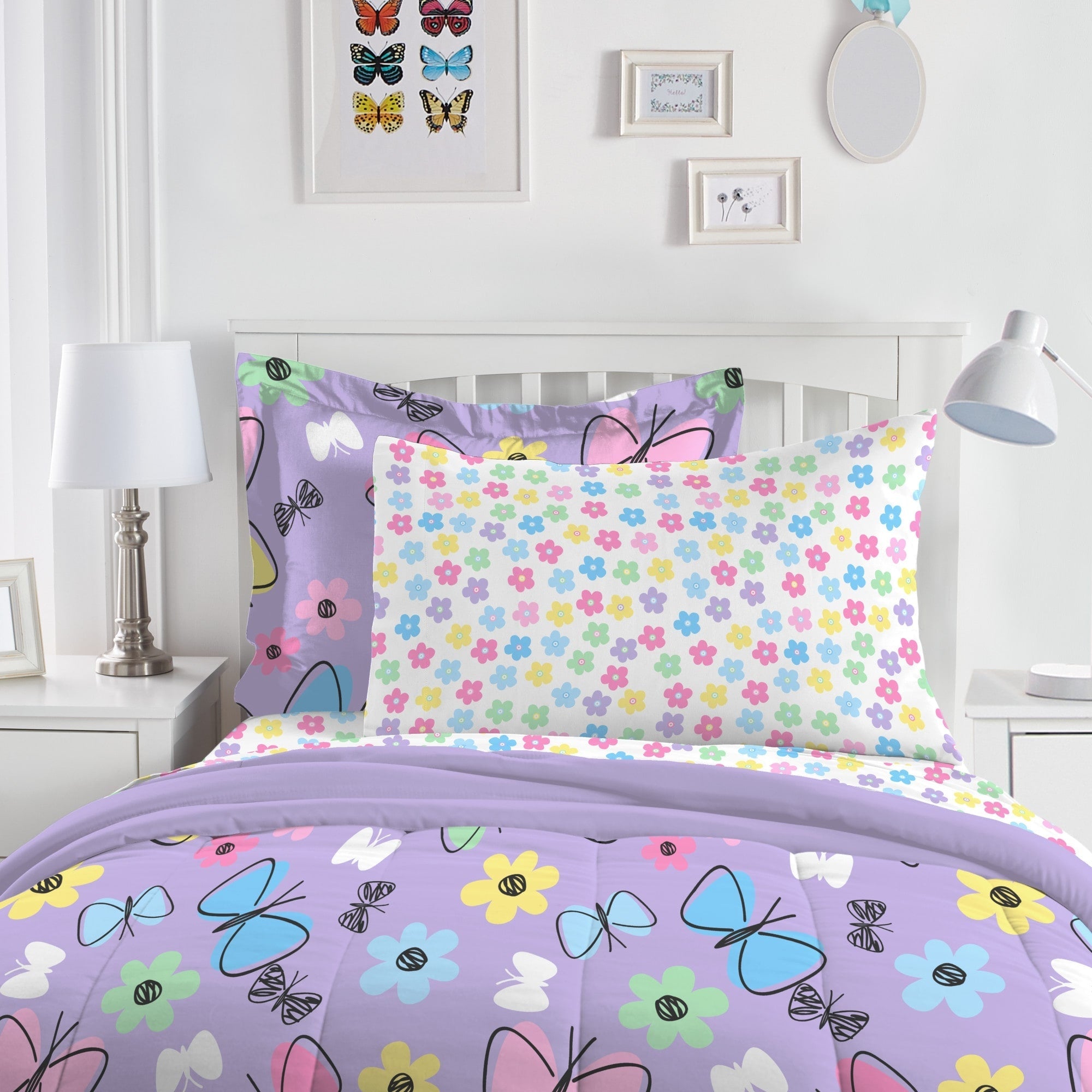 Parure de lit 7 pièces Dream Factory Sweet Butterfly avec draps