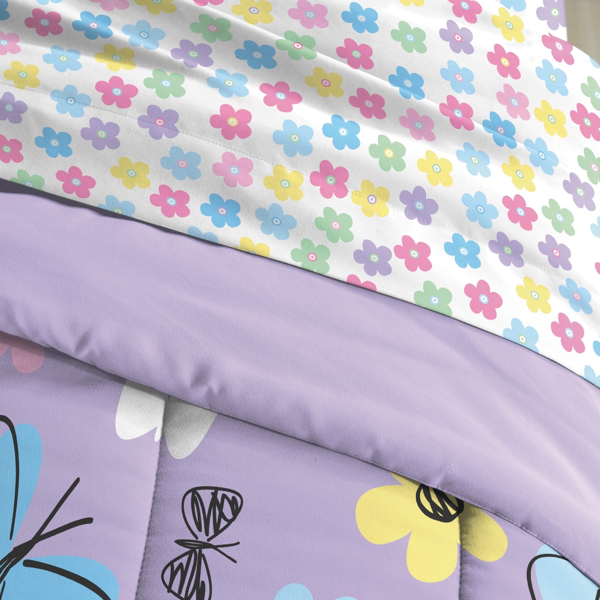 Parure de lit 7 pièces Dream Factory Sweet Butterfly avec draps
