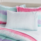 Parure de lit Dream Factory en microfibre à rayures tie-dye avec draps