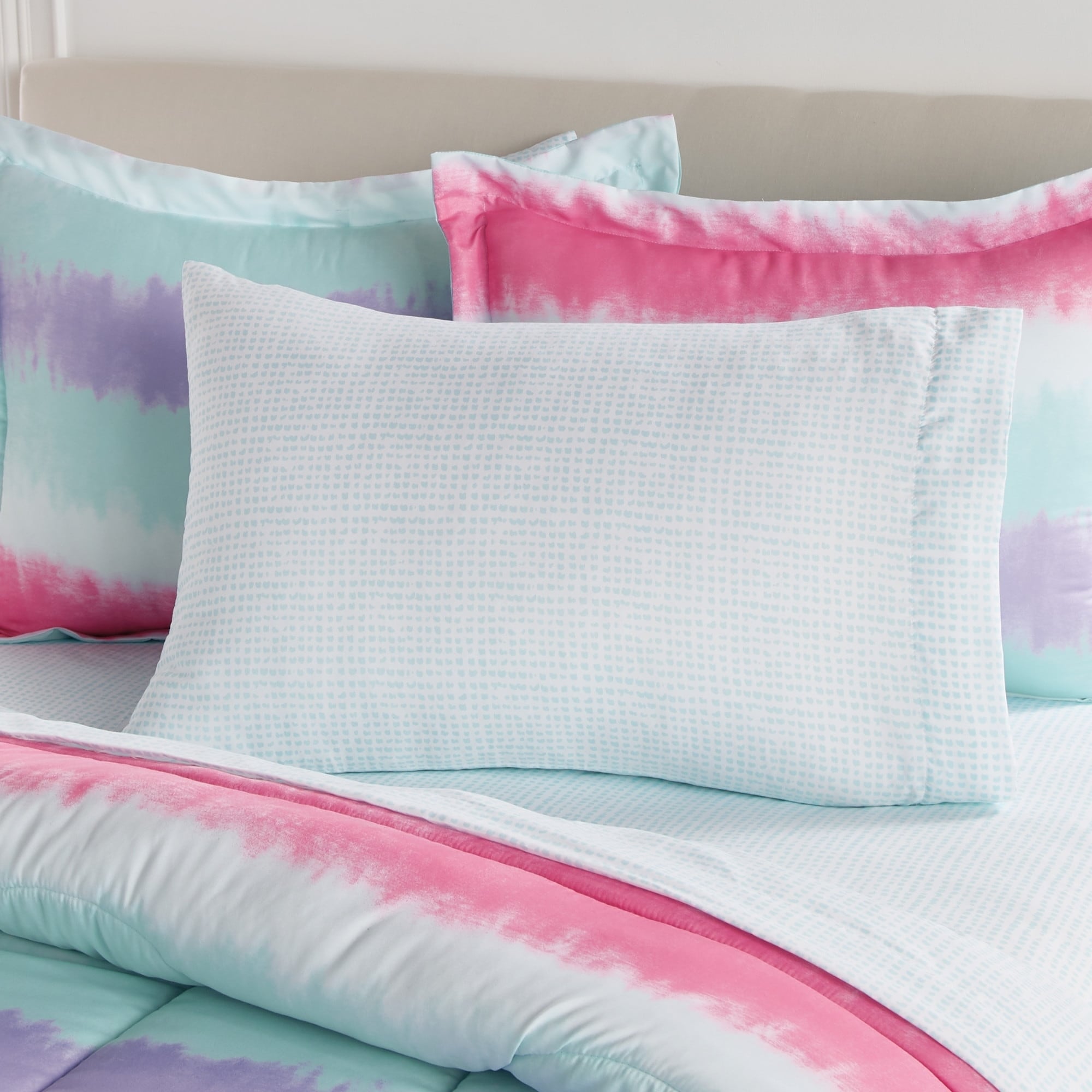 Parure de lit Dream Factory en microfibre à rayures tie-dye avec draps