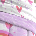 Parure de lit 7 pièces en microfibre avec draps et licorne arc-en-ciel Dream Factory