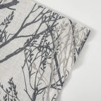 Rideau de fenêtre doublé en lin mélangé à motif de branches d'arbre DriftAway, imprimé à l'encre abstraite