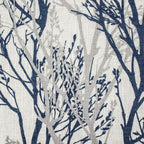 Rideau de fenêtre doublé en lin mélangé à motif de branches d'arbre DriftAway, imprimé à l'encre abstraite
