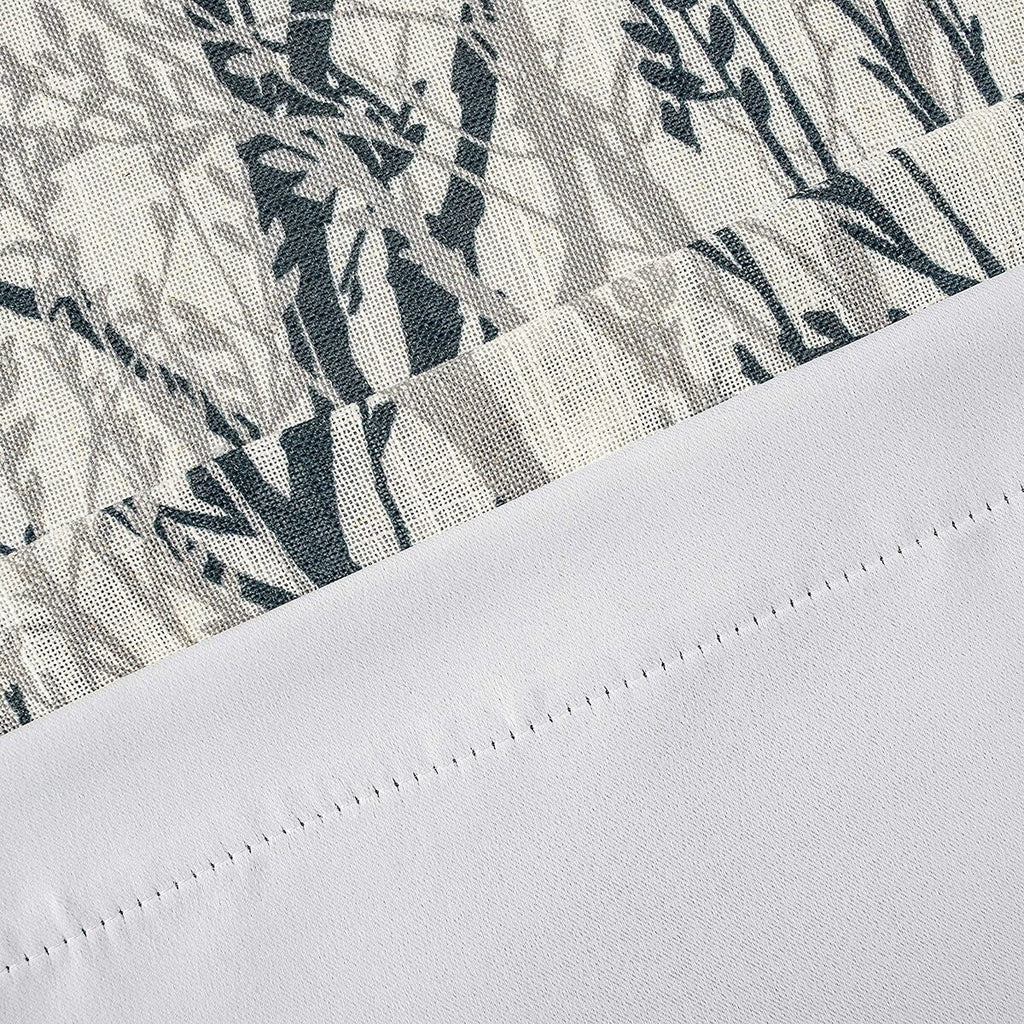 Rideau de fenêtre doublé en lin mélangé à motif de branches d'arbre DriftAway, imprimé à l'encre abstraite