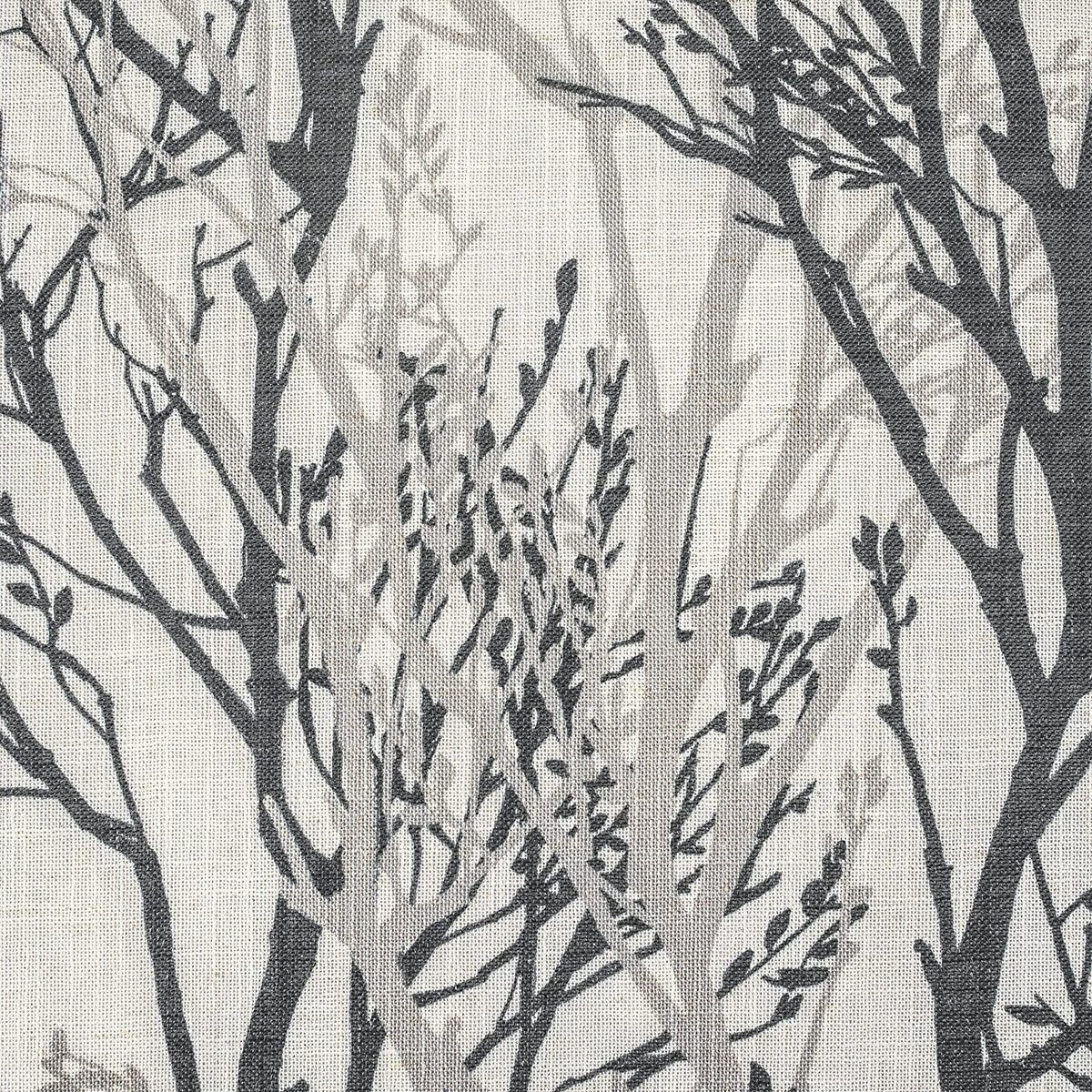 Rideau de fenêtre doublé en lin mélangé à motif de branches d'arbre DriftAway, imprimé à l'encre abstraite