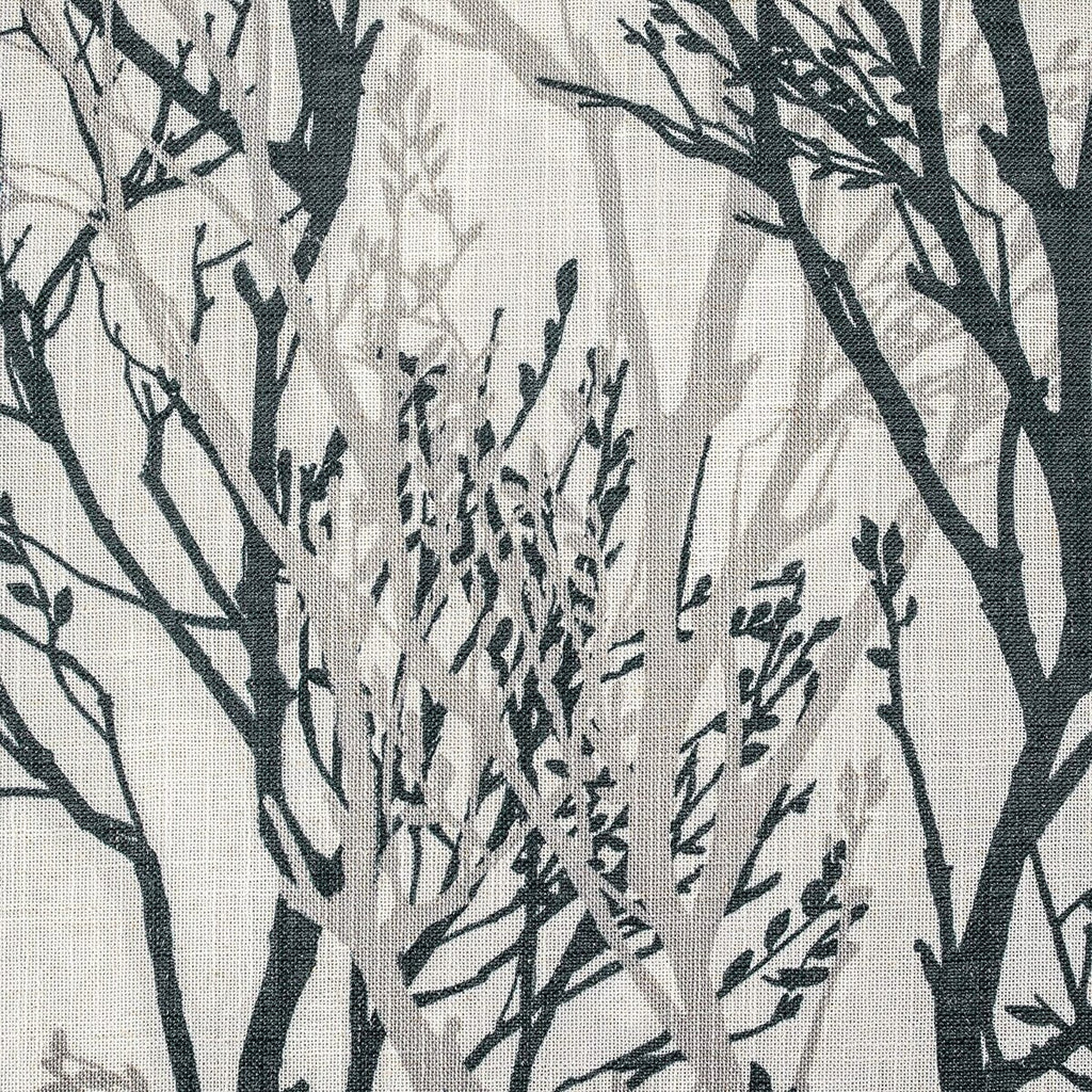 Rideau de fenêtre doublé en lin mélangé à motif de branches d'arbre DriftAway, imprimé à l'encre abstraite