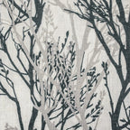 Rideau de fenêtre doublé en lin mélangé à motif de branches d'arbre DriftAway, imprimé à l'encre abstraite