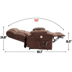 Fauteuil inclinable électrique à double moteur en chenille pour personnes âgées, canapé de salon Lazy Boy avec massage, chauffage et deux porte-gobelets