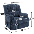 Fauteuils inclinables électriques à double moteur, massage thermique, positions infinies, jusqu'à 350 lb, avec télécommande électrique, robustes