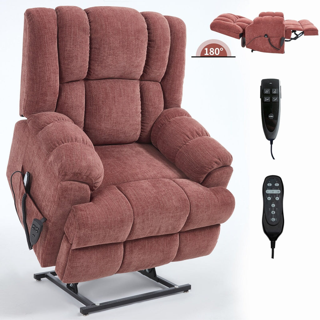 Fauteuils inclinables électriques à double moteur, massage thermique, positions infinies, jusqu'à 350 lb, avec télécommande électrique, robustes