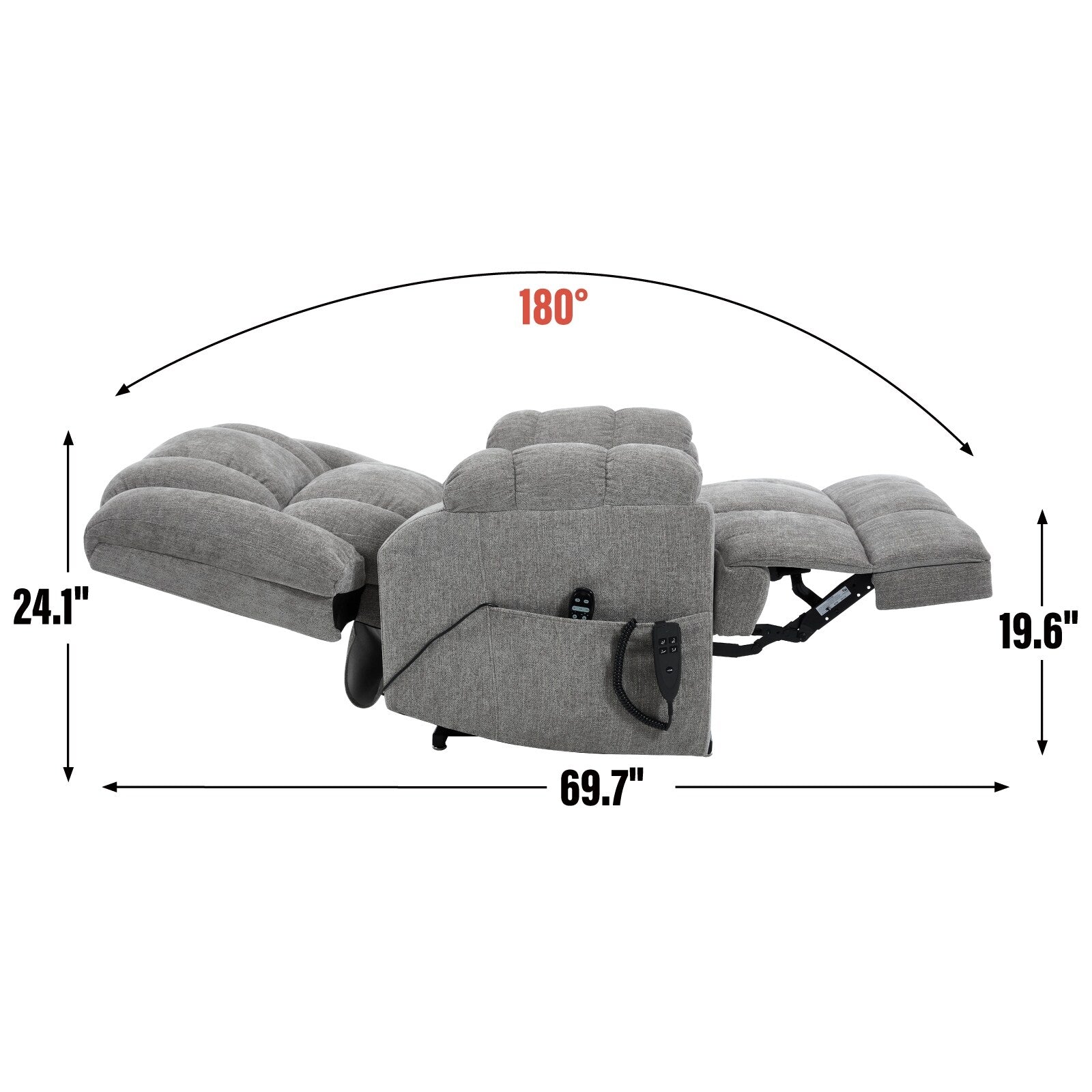 Fauteuils inclinables électriques à double moteur, massage thermique, positions infinies, jusqu'à 350 lb, avec télécommande, fermeté moyenne