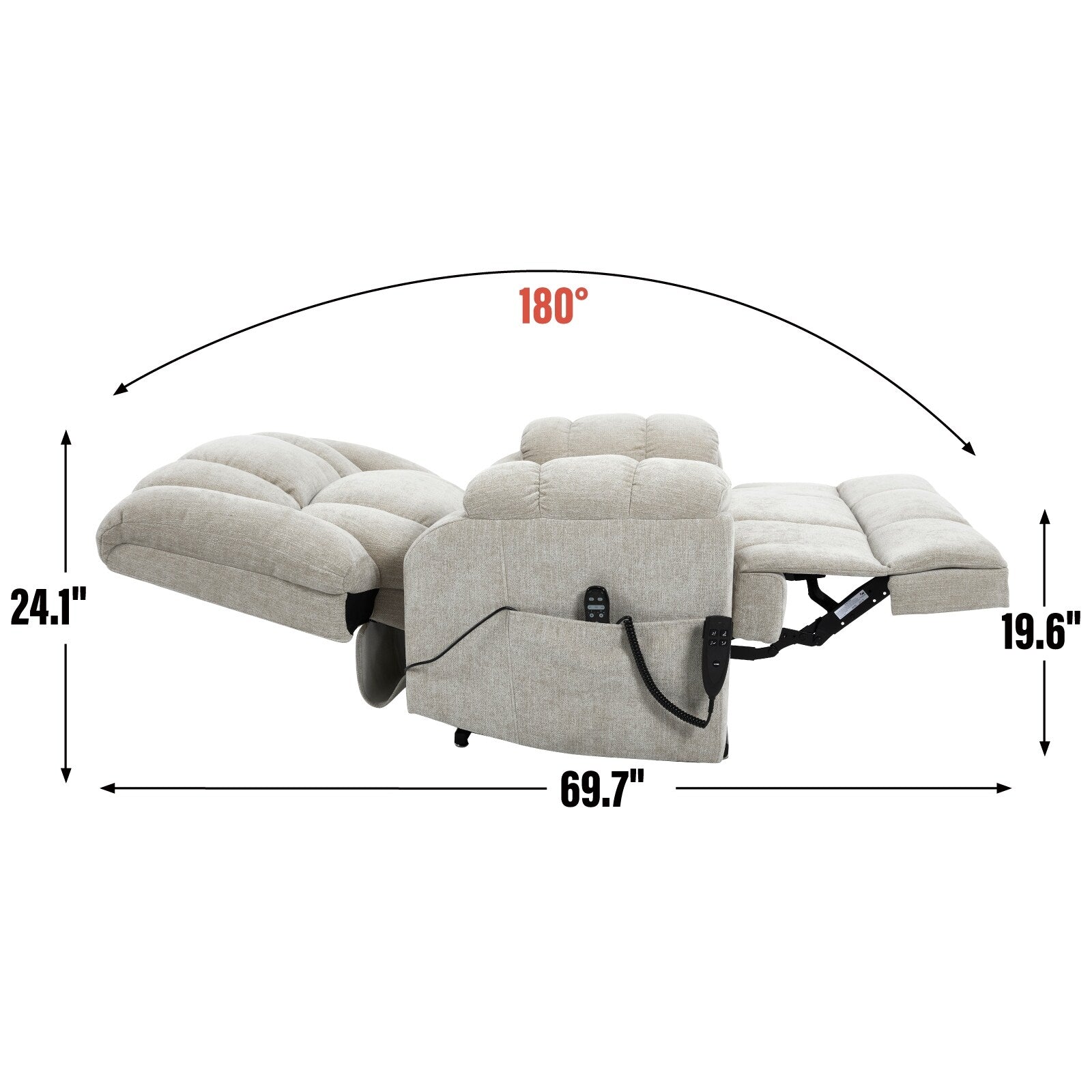 Fauteuils inclinables électriques à double moteur, massage thermique, positions infinies, jusqu'à 350 lb, avec télécommande, fermeté moyenne