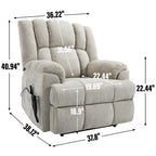 Fauteuils inclinables électriques à double moteur, massage thermique, positions infinies, jusqu'à 350 lb, avec télécommande, fermeté moyenne