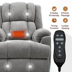 Fauteuils inclinables électriques à double moteur, massage thermique, positions infinies, jusqu'à 350 lb, avec télécommande, fermeté moyenne