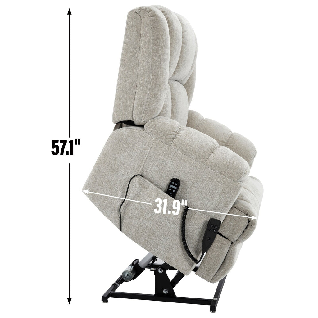 Fauteuils inclinables électriques à double moteur, massage thermique, positions infinies, jusqu'à 350 lb, avec télécommande, fermeté moyenne