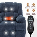 Fauteuils inclinables électriques à double moteur, massage thermique, positions infinies, jusqu'à 350 lb, avec télécommande, fermeté moyenne