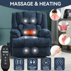 Fauteuils inclinables électriques à double moteur, massage thermique, positions infinies, jusqu'à 350 lb, avec télécommande, fermeté moyenne