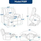 Fauteuils inclinables électriques à double moteur, massage thermique, positions infinies, jusqu'à 350 lb, avec télécommande, fermeté moyenne