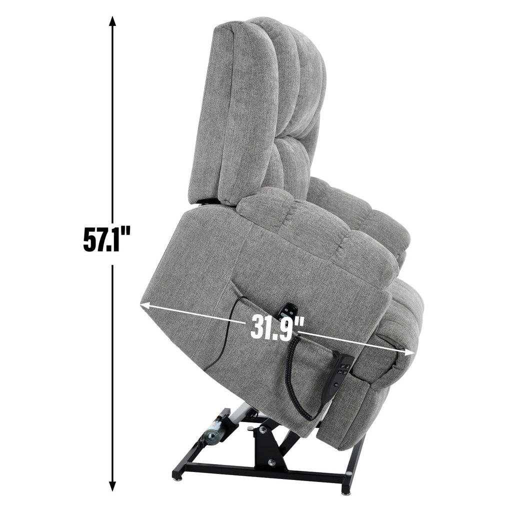 Fauteuils inclinables électriques à double moteur, massage thermique, positions infinies, jusqu'à 350 lb, avec télécommande, fermeté moyenne