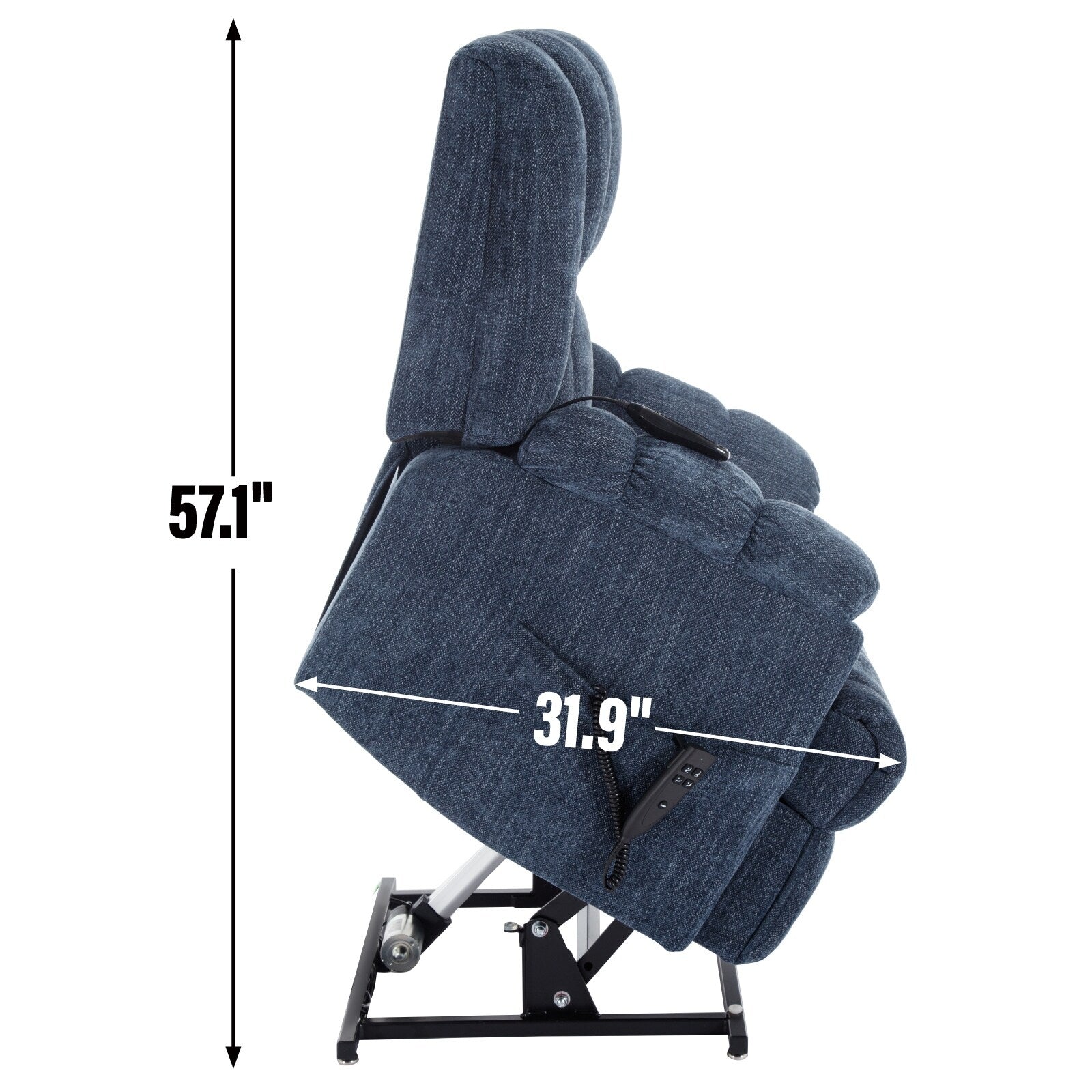 Fauteuils inclinables électriques à double moteur, massage thermique, positions infinies, jusqu'à 350 lb, avec télécommande, fermeté moyenne