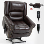 Fauteuil inclinable à double moteur, position infinie, massage thermique, mécanisme de mouvement robuste avec ports USB et poches latérales