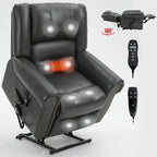 Fauteuil inclinable à double moteur, position infinie, massage thermique, mécanisme de mouvement robuste avec ports USB et poches latérales