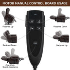 Fauteuil inclinable à double moteur, position infinie, massage thermique, mécanisme de mouvement robuste avec ports USB et poches latérales