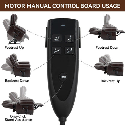 Fauteuil inclinable à double moteur, position infinie, massage thermique, mécanisme de mouvement robuste avec ports USB et poches latérales