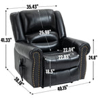 Fauteuil inclinable à double moteur, position infinie, massage thermique, mécanisme de mouvement robuste avec ports USB et poches latérales
