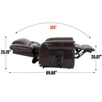 Fauteuil inclinable à double moteur, position infinie, massage thermique, mécanisme de mouvement robuste avec ports USB et poches latérales